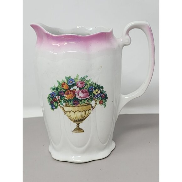 Vintage Small‎ Made In Germany Porcelain Hand Painted Floral Creamer - Picture 1 of 10